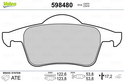 Brake Pad Set, disc brake VALEO 598480