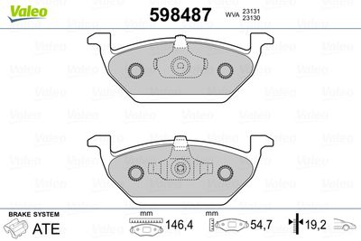 Brake Pad Set, disc brake VALEO 598487