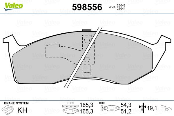 VALEO 598556 Brake Pad Set, disc brake