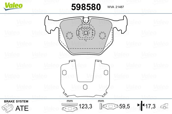 VALEO 598580 Brake Pad Set, disc brake