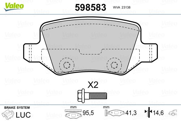 VALEO 598583 Brake Pad Set, disc brake