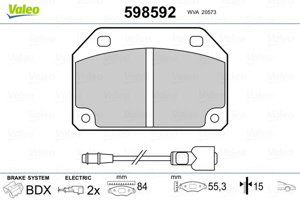 VALEO 598592 Brake Pad Set, disc brake