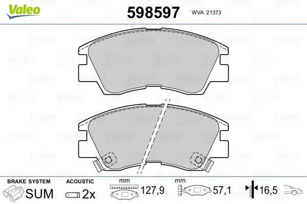 VALEO 598597 Brake Pad Set, disc brake