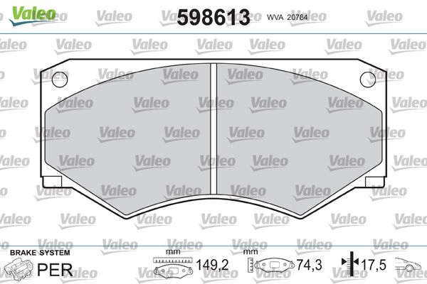 VALEO 598613 Brake Pad Set, disc brake