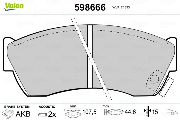 VALEO 598666 Brake Pad Set, disc brake