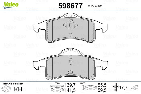 VALEO 598677 Brake Pad Set, disc brake