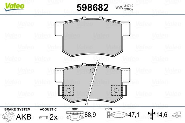 VALEO 598682 Brake Pad Set, disc brake