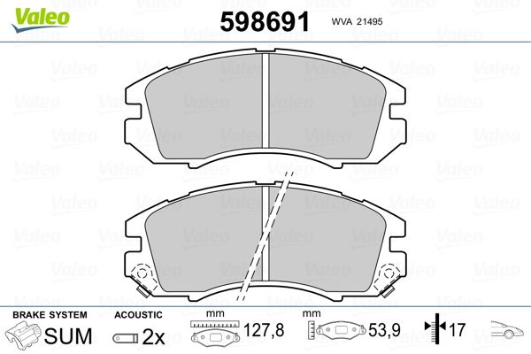 VALEO 598691 Brake Pad Set, disc brake