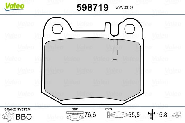 VALEO 598719 Brake Pad Set, disc brake