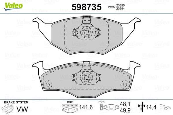 VALEO 598735 Brake Pad Set, disc brake