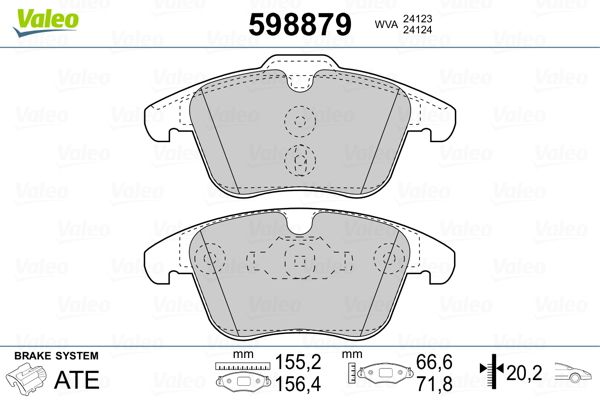 VALEO 598879 Brake Pad Set, disc brake