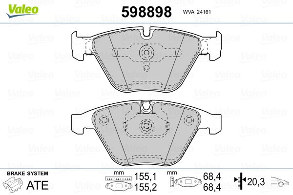 VALEO 598898 Brake Pad Set, disc brake