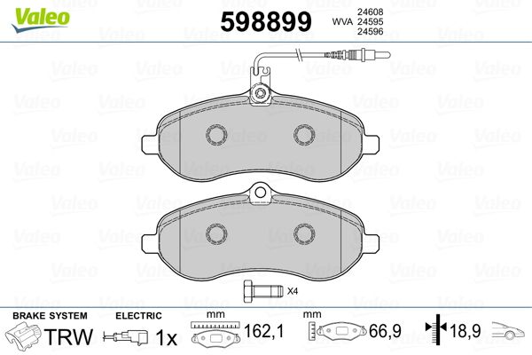 VALEO 598899 Brake Pad Set, disc brake