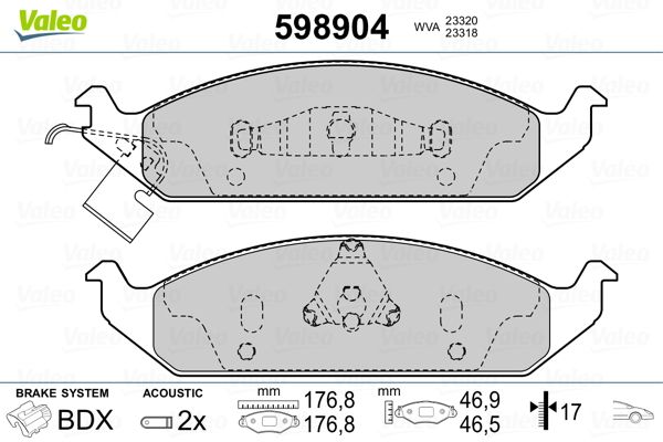 VALEO 598904 Brake Pad Set, disc brake