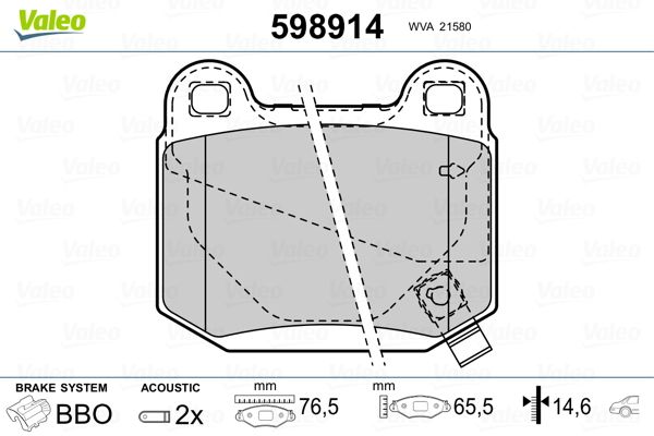 VALEO 598914 Brake Pad Set, disc brake