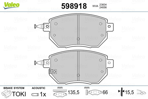 VALEO 598918 Brake Pad Set, disc brake