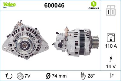 Alternator VALEO 600046