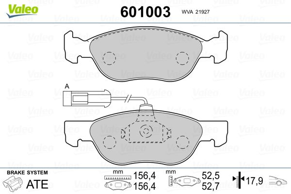 VALEO 601003 Brake Pad Set, disc brake