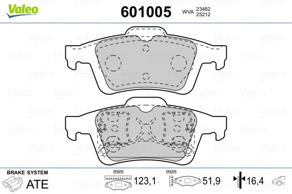 VALEO 601005 Brake Pad Set, disc brake