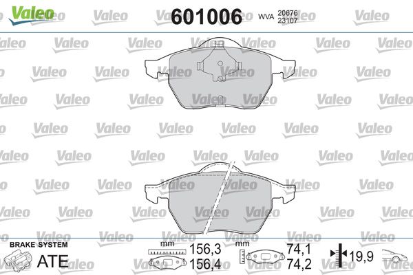 VALEO 601006 Brake Pad Set, disc brake