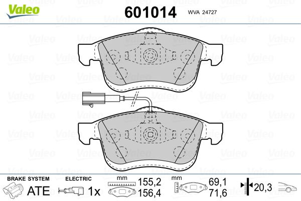 VALEO 601014 Brake Pad Set, disc brake