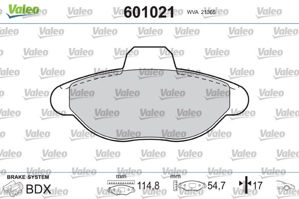 VALEO 601021 Brake Pad Set, disc brake