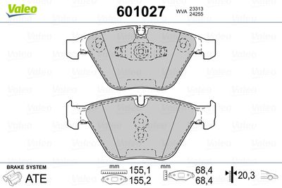 Brake Pad Set, disc brake VALEO 601027
