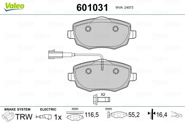 VALEO 601031 Brake Pad Set, disc brake