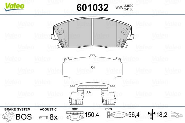VALEO 601032 Brake Pad Set, disc brake