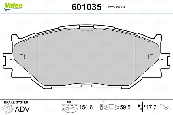 VALEO 601035 Brake Pad Set, disc brake