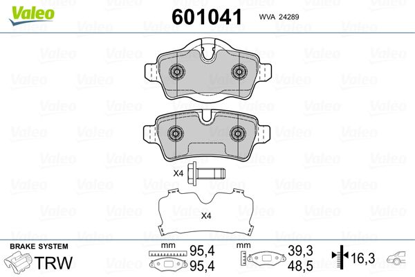 VALEO 601041 Brake Pad Set, disc brake