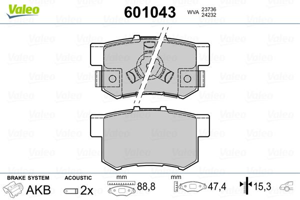 VALEO 601043 Brake Pad Set, disc brake