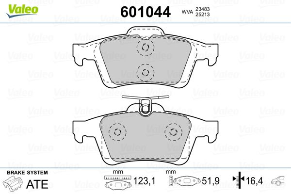 VALEO 601044 Brake Pad Set, disc brake