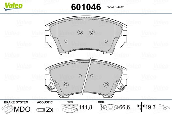 VALEO 601046 Brake Pad Set, disc brake
