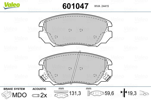 VALEO 601047 Brake Pad Set, disc brake