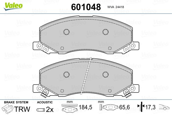 VALEO 601048 Brake Pad Set, disc brake