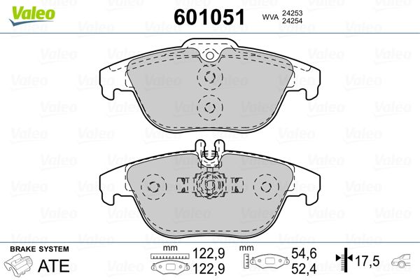 VALEO 601051 Brake Pad Set, disc brake
