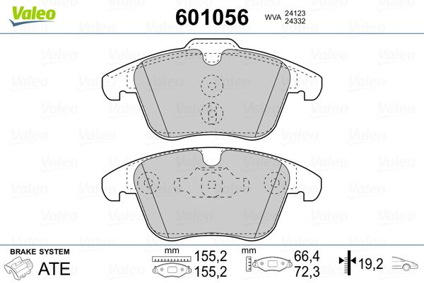 VALEO 601056 Brake Pad Set, disc brake