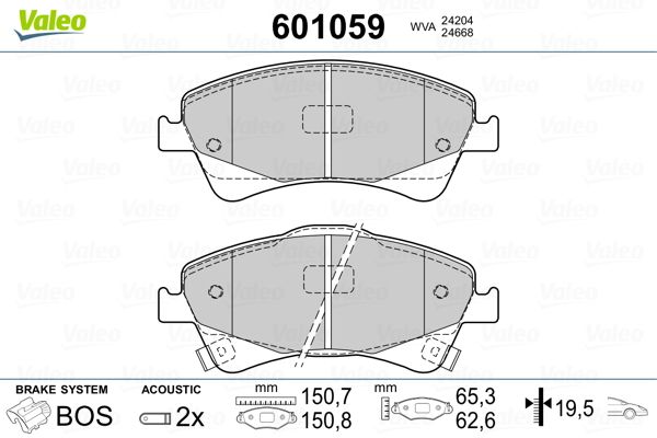 VALEO 601059 Brake Pad Set, disc brake