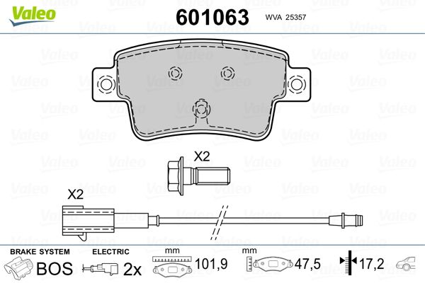 VALEO 601063 Brake Pad Set, disc brake