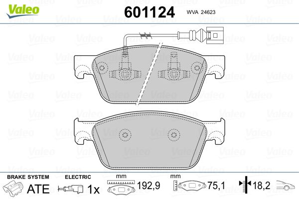 VALEO 601124 Brake Pad Set, disc brake