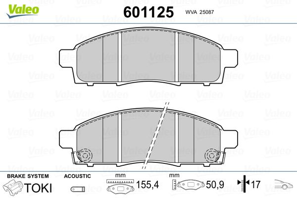 VALEO 601125 Brake Pad Set, disc brake