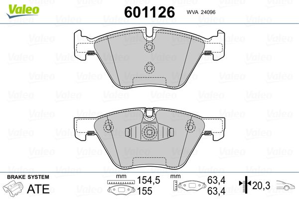 VALEO 601126 Brake Pad Set, disc brake