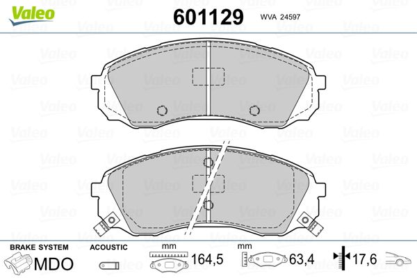 VALEO 601129 Brake Pad Set, disc brake