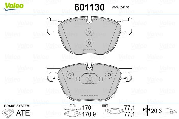 VALEO 601130 Brake Pad Set, disc brake