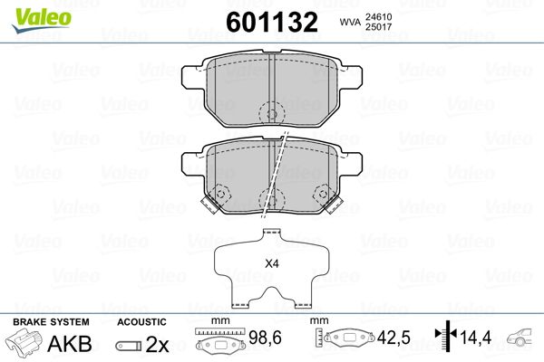 VALEO 601132 Brake Pad Set, disc brake