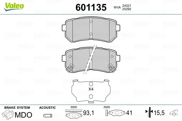 VALEO 601135 Brake Pad Set, disc brake