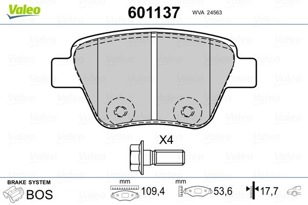 VALEO 601137 Brake Pad Set, disc brake
