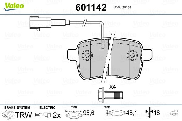 VALEO 601142 Brake Pad Set, disc brake