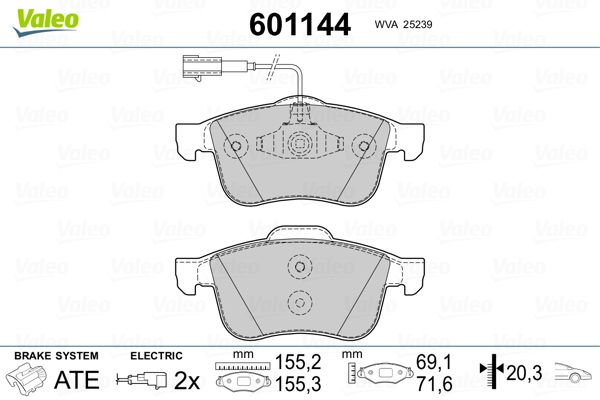 VALEO 601144 Brake Pad Set, disc brake
